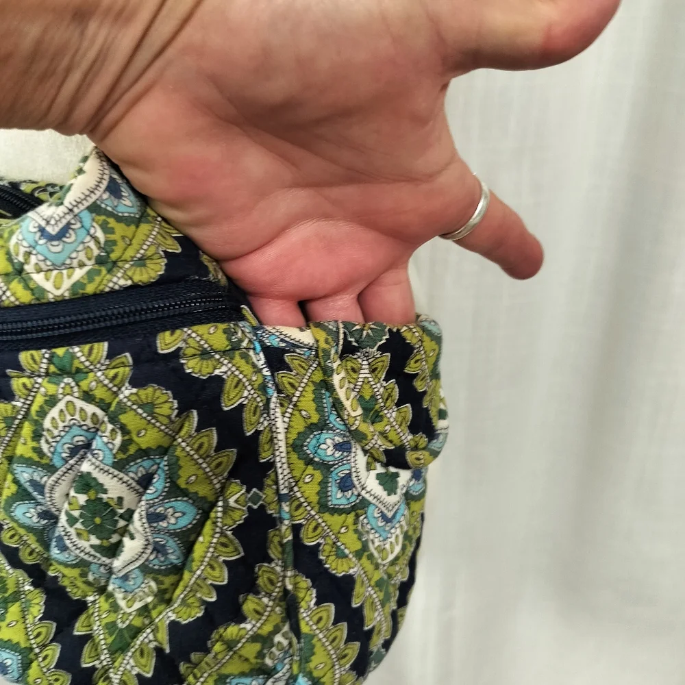 2/$30 Vera Bradley Cambridge Green Shoulder‎ Bag Purse Adjustable Strap OS